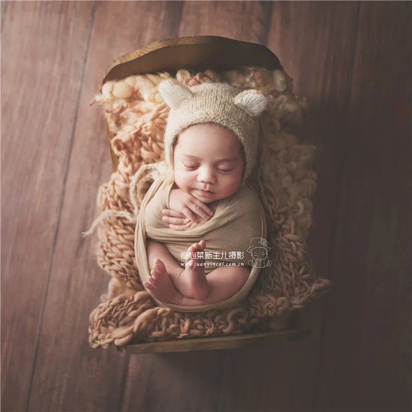 Roza Novorojenčka Ruffle Klobuk Strani plesti Novo rojen Fotografija Bonnet Baby Dekle Cvetlični Bonnet Moher Cvet Bonnet Baby Rojstva Darilo Rekviziti