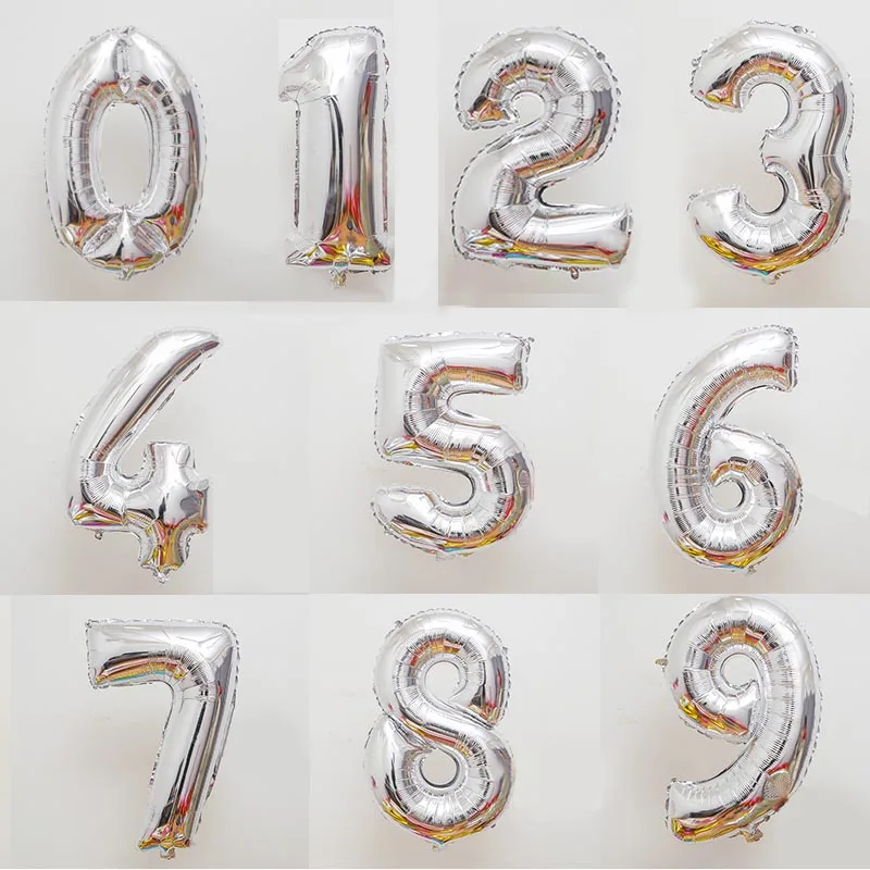 32inch število trebušaste številke zlata, srebrna, modra, roza mestno zrak oblački, praznično velik balon Stranka korist otroka, balonom, rojstni dan