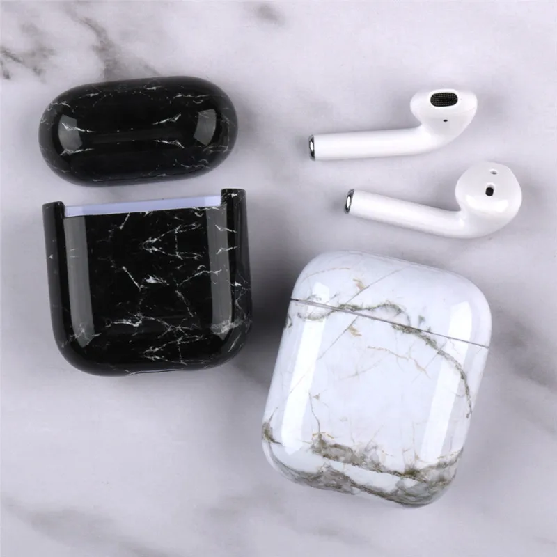 Luksuzni Silikonski Slušalke Primeru Za Airpods 2 1 Marmorja Vzorec Primerih Coque Za Apple Airpods Shockproof Fundas Za Letalski stroki Pokrov