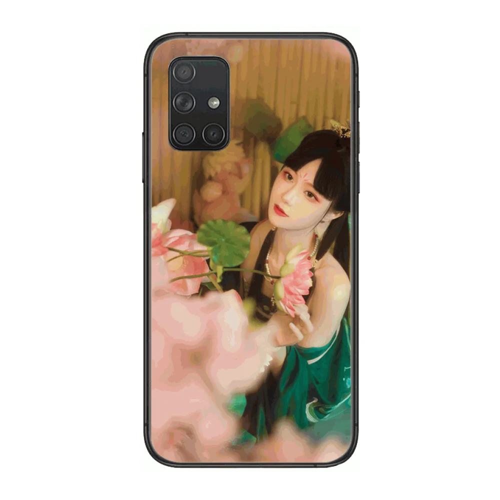 Kitajski dekle Klasičen Telefon Primeru Trup Za Samsung Galaxy 50 51 20 71 70 40 30 10 E 4G 5G S Črno Lupino Umetnosti Celice Pokrov