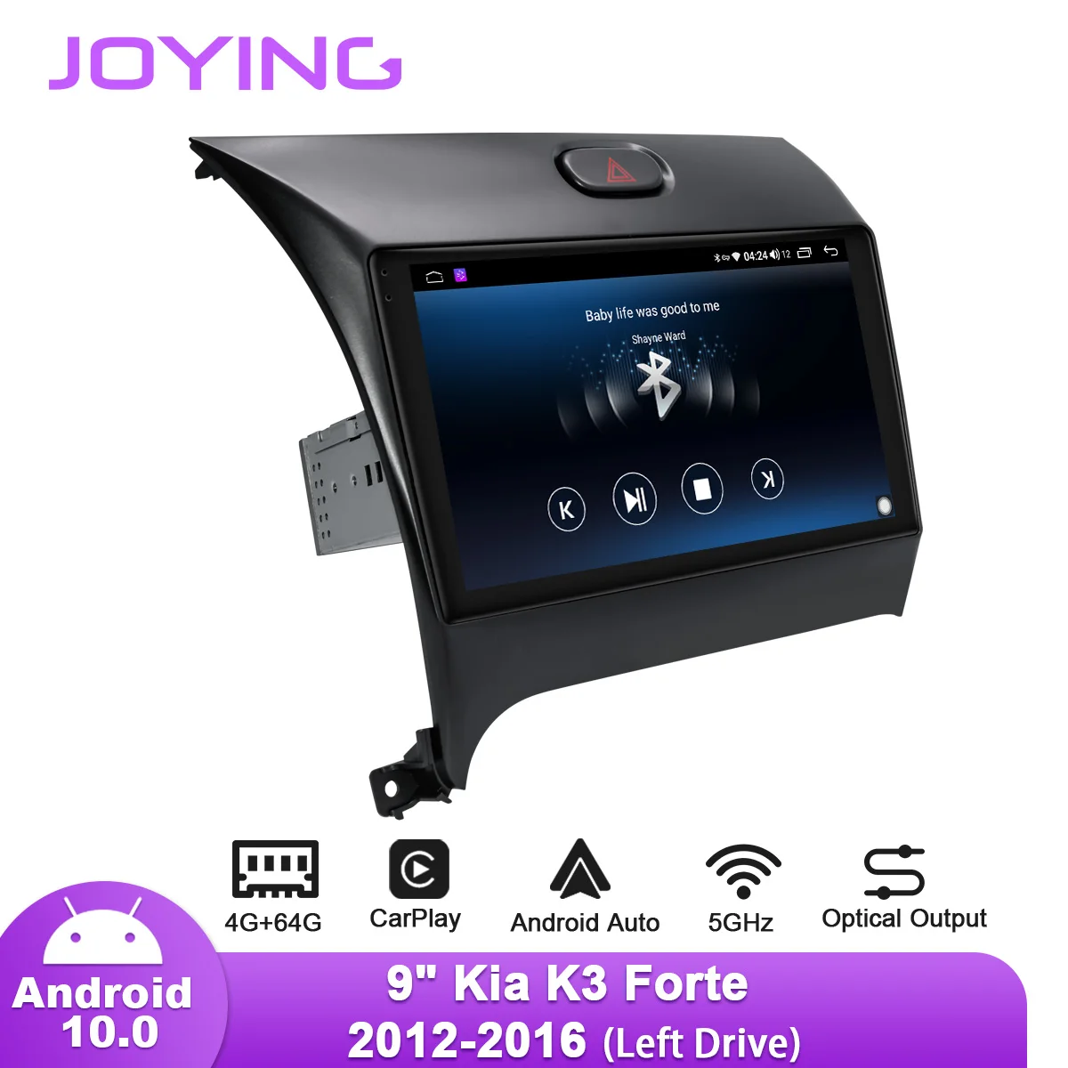 Joying 9 inch Android10 avtoradia za Kia Cerato K3 Forte 2012-2016 GPS DSP Carplay SPDIF Subwoofer 5GWiFi Android-auto DAB DVR