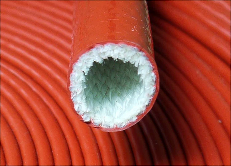 Zadebelitev Ogenj Dokaz Cev ID 25 mm Silikonski Kabel iz steklenih vlaken, Rokav Visoke Temperature Odporen na Olja Izolirana Žica Zaščito Cevi