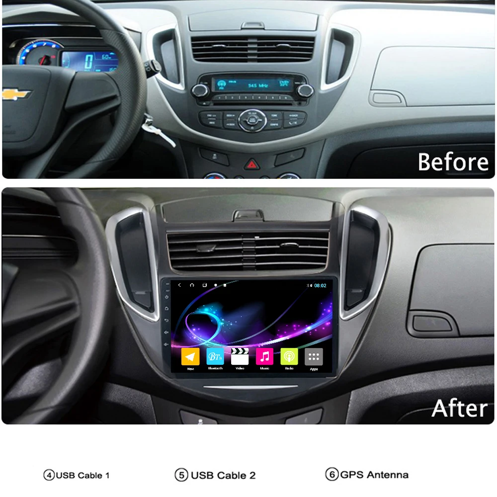 Multimedijski sistem Za Chevrolet TRAX-2016 avtoradio, predvajalnik DVD-jev 4GRAM GPS Navigator vodja enote IPS SEM DSP RDS carplay Android