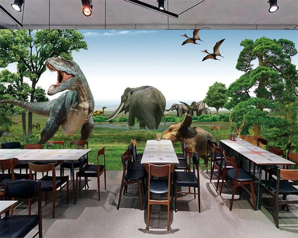 Beibehang de papel pared ozadje po Meri 3D fotografije za ozadje freske skozi čas in prostor dinozaver Jurassic 3D ozadje stene