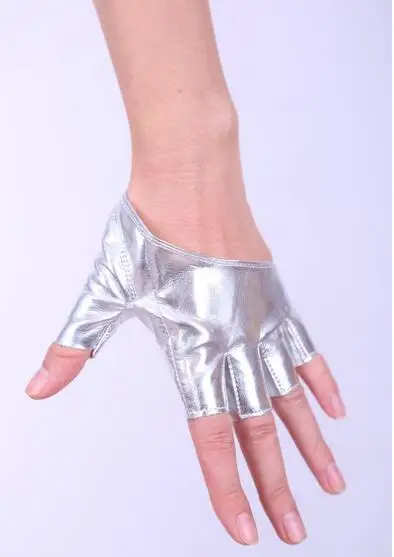 50pairs/veliko, fedex, hitro evropski stil ženska saten pol prst rokavice pu usnje ples rokavice