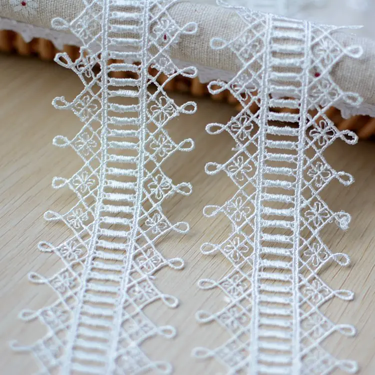 2m/Črna / bela vodi topen čipke trim nakit ogrlica čipke DIY ročno krilo otroška oblačila, obleko dekoracijo pribor HY94