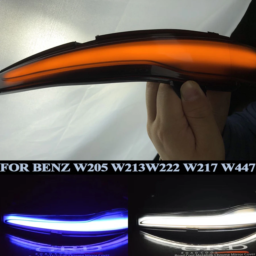 Za Mercedes Benz C Razred W205 E W213 S W222 W217 V W447 Modra Led Dinamični Obrnite Signalna luč Blinker Strani Ogledalo Lučka