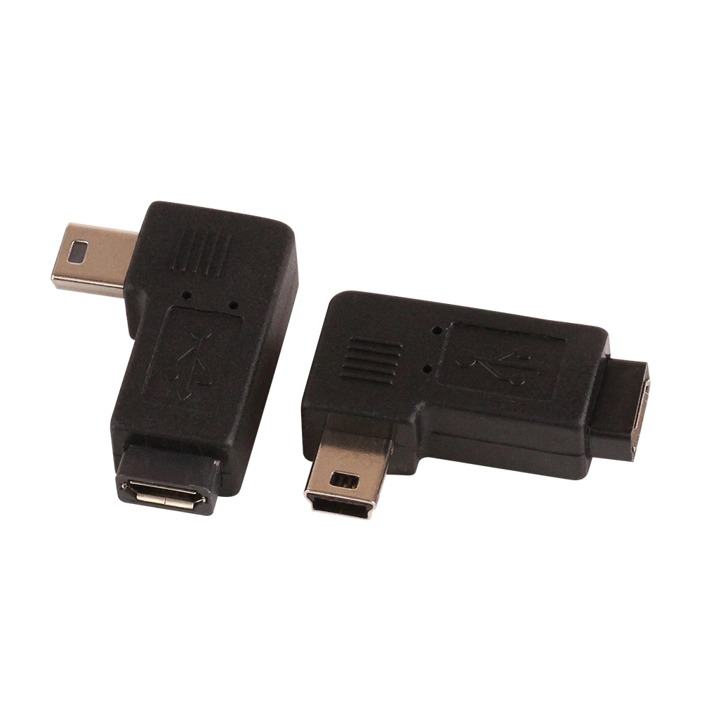 ZJT17 USB Mikro 5Pin Ženski Mini 5Pin Male 90 Stopinj v desno Adapter Pretvornik 100 kozarcev/veliko
