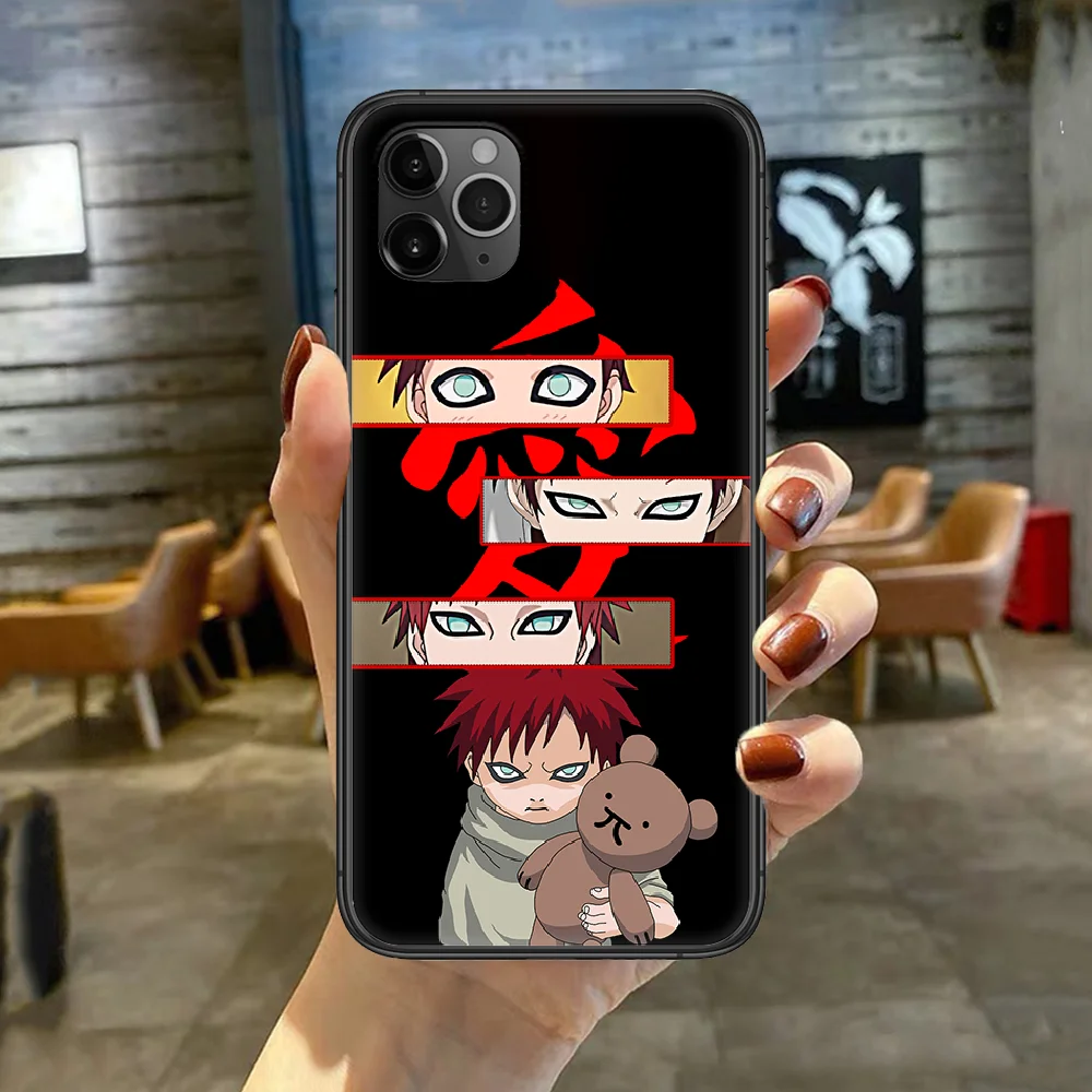 Anime Gaara Naruto Telefon Primeru Kritje Za Iphone 5S 5 6 6S PLUS 7 8 11 12 Mini X XR PRO XS SE 2020 MAX black Nepremočljiva Moda