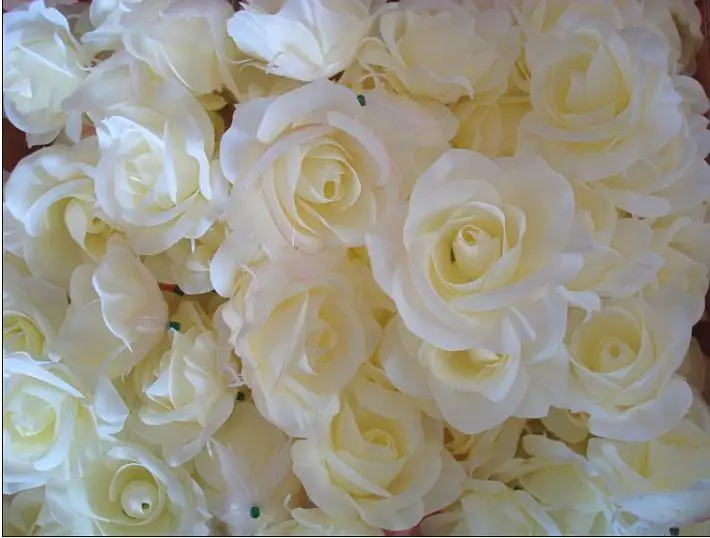 100 kozarcev Premer Umetne Svile Cvet Peony Camellia Ponaredek Rose Cvet Glave za Poroko Božično zabavo, Dekorativni cvet