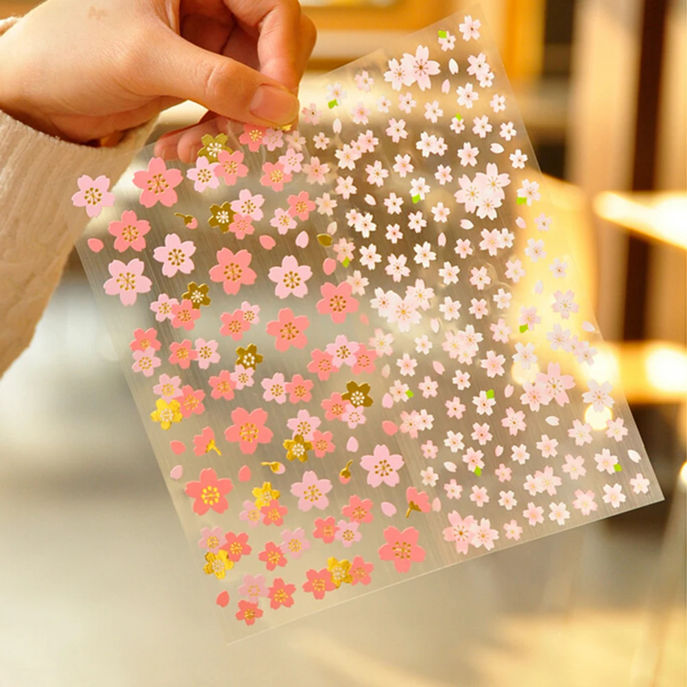 1 List Japonskem Slogu Sakura Orientalski Češnjev Cvet Dnevnik Deco Scrapbooking PVC Materiala Maskiranje Nalepke Nalepke, Tiskovine