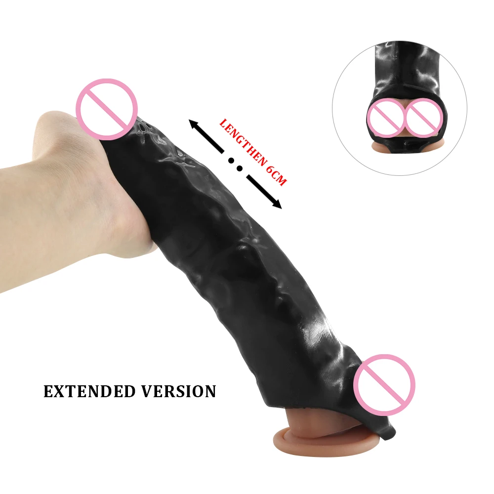 EXVOID Večkratno uporabo Silikonski Kondom G-spot Massager Zasuni Extender Dildo Širitve Spolnih Igrač Za Moške Velik Penis Rokav Penig Obroč