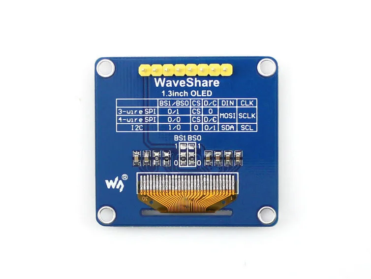 Je 1,3-palčni OLED (B) SPI/I2C vmesniki,ravne/navpično pinheader. SH1106 Voznik Čip LED,Modre barve,širok Vidni kot