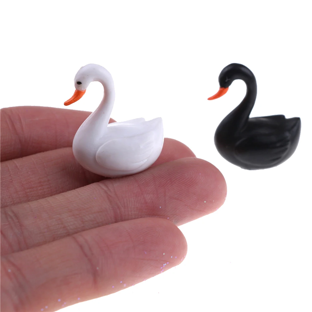 ZTOYL Mini Kawaii 2PCS Mikro Figurice Lutke Mini Živalski Številke Igrače Miniature Vrt Figur Ptic Žerjav Black Swan Igrače