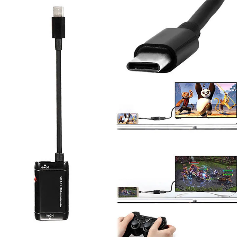 1080P Moški-Ženska Pretvornik Kabel MHL Telefon Android Tablet HDMI USB-C USB 3.1 Vrste C, USB-C HDMI Adapter