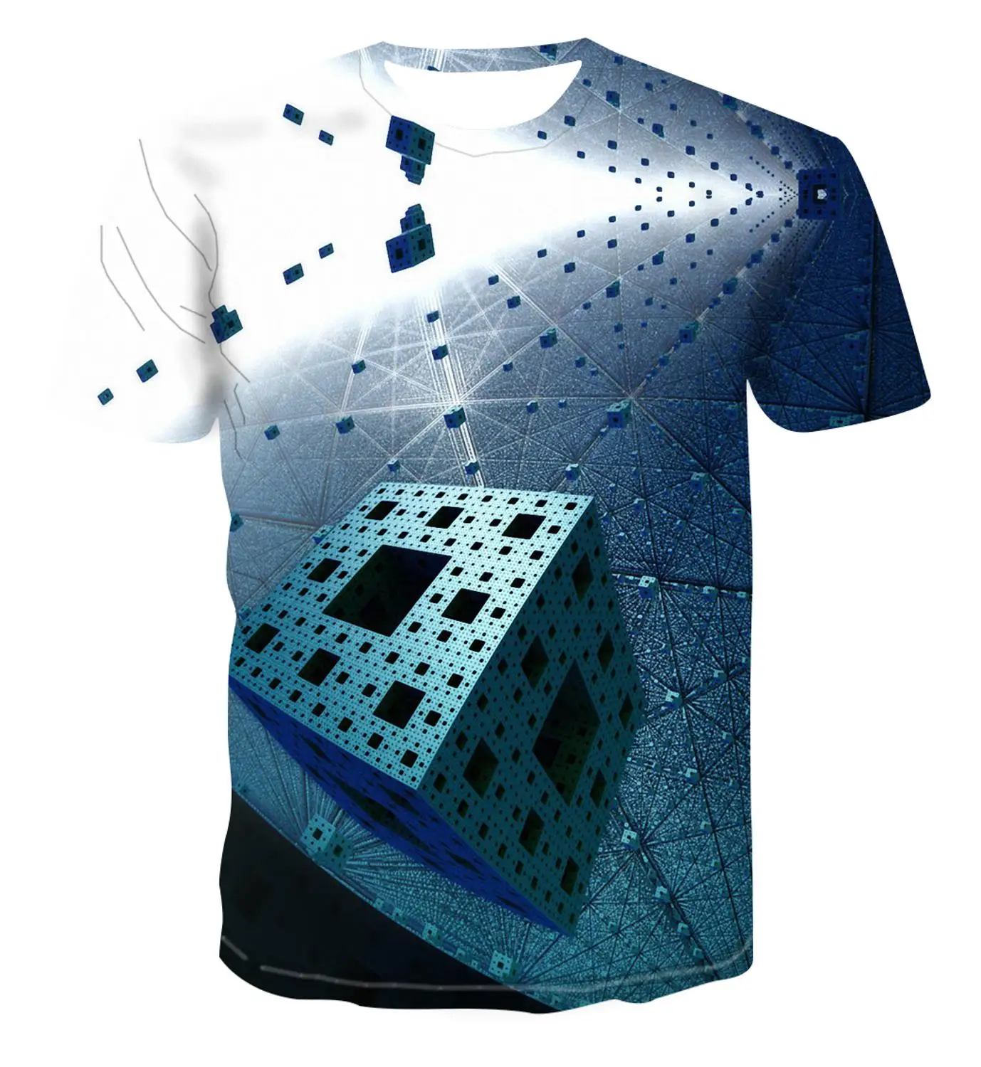 2020 novico! Modni T-shirt, geometrijske kvadrat, T-shirt, moška T-shirt, preprosto barve T-shirt, edinstven 3D tisk T-shirt