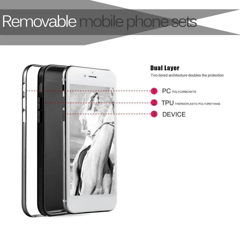 S708-1 Dveh v Enem Primeru Mobilni Telefon Za iPhone 7 Luksuzni Shockproof TPU Pokrov