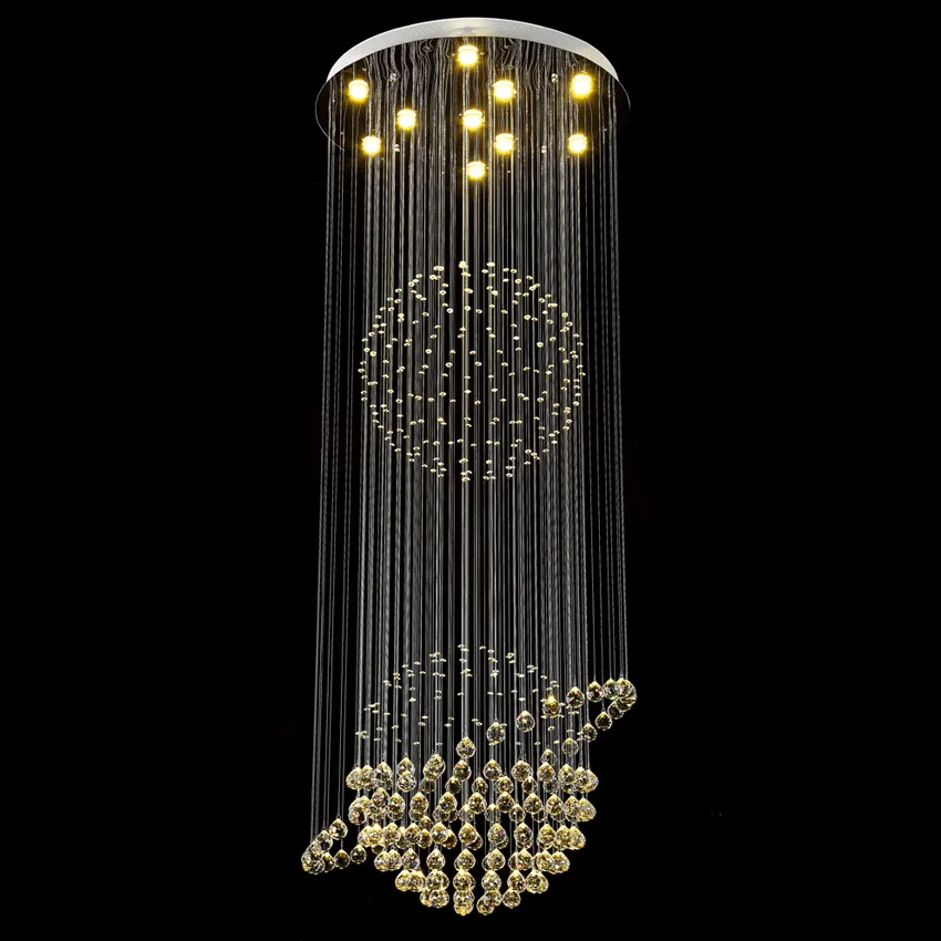 Luksuzni Moderne Stopnice Razsvetljavo Dolgo Kristalni Lestenec Velike Podometno Montažo LED Notranji Hodnik luç Visi Cristal Lustre