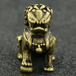 Kitajski Čisto Medenina Seiko Carving Lev Kylin Samorog Živali Kip Fengshui Varno In Srečno Domov Dekoracijo