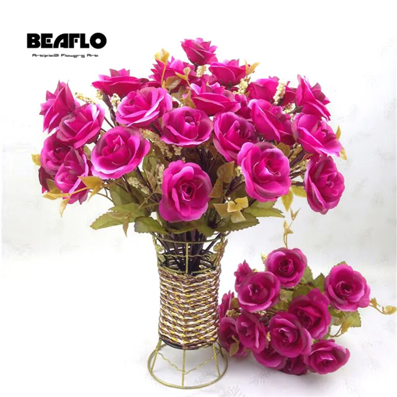 14 Glav/Šopek Svile Rose Evropski Stil Umetne Rože Visoko Kakovost Šopek Ponaredek Cvetje, Poročni Doma Vrt Dekoracijo