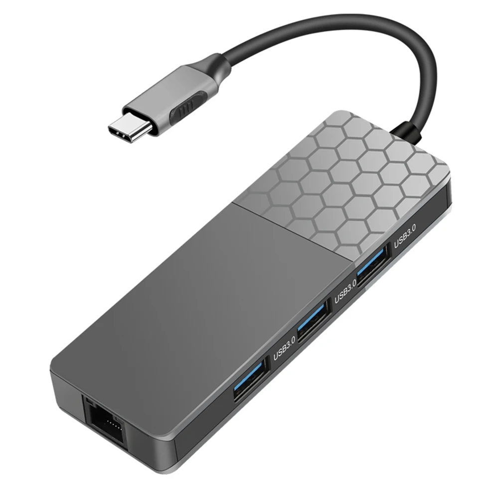 Laptop Razširitveno Postajo napajalniki USB 3.1 C Hub Ethernet Adapter s 3 USB 3.0 Vrata Pomnilniških Kartic