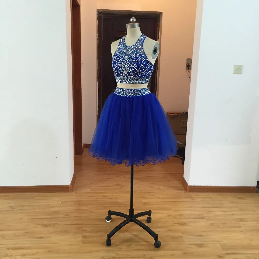 Kratek Prom Obleke Modre Beaded Povodcem Ples Obleko 2020 vestido de festa Diplomi Obleko haljo de soirée платья на выпускной