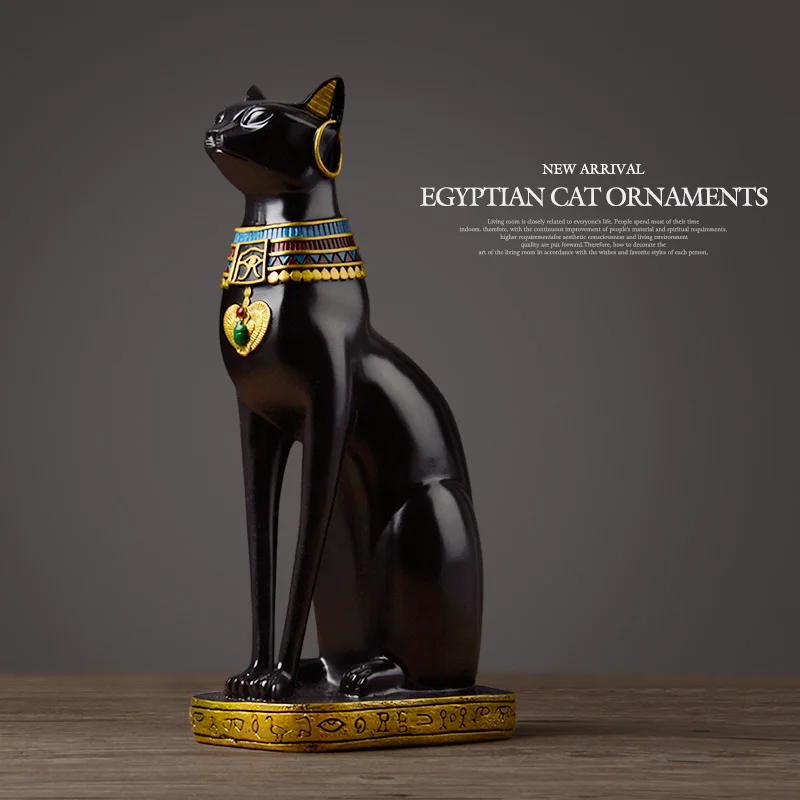 Egiptovski Mačka Smolo Obrti Vintage Doma Dekor Sodobne Letnik Baster Boginja Bog Faraon Figur Kip za Tabelo Okraski Darilo