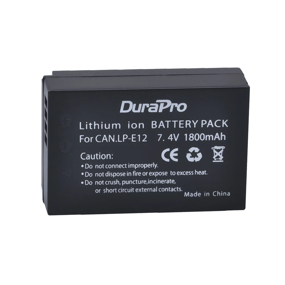 DuraPro 3 x 1800mAh LP-E12 LP-E12 Li-ion Baterie + USB Dvojni Polnilnik Za Canon M 100D Poljub X7 Rebel SL1 EOS M10 DSLR Fotoaparat