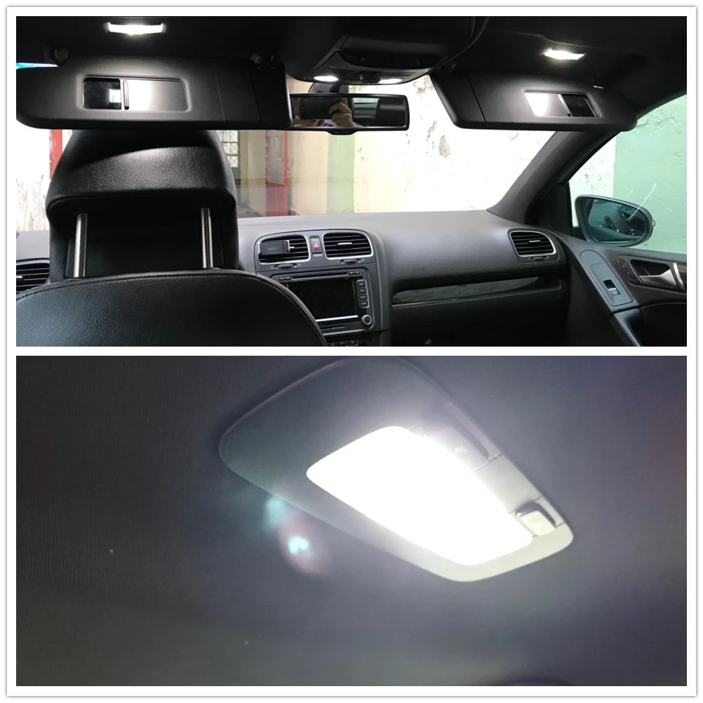 WLJH 6x C5W 36 mm LED 6418 CANbus Led Žarnice Auto Avto Styling Notranje zadeve Lučka Luč za Volkswagen Tiguan Passat Hrošč Golf Jetta