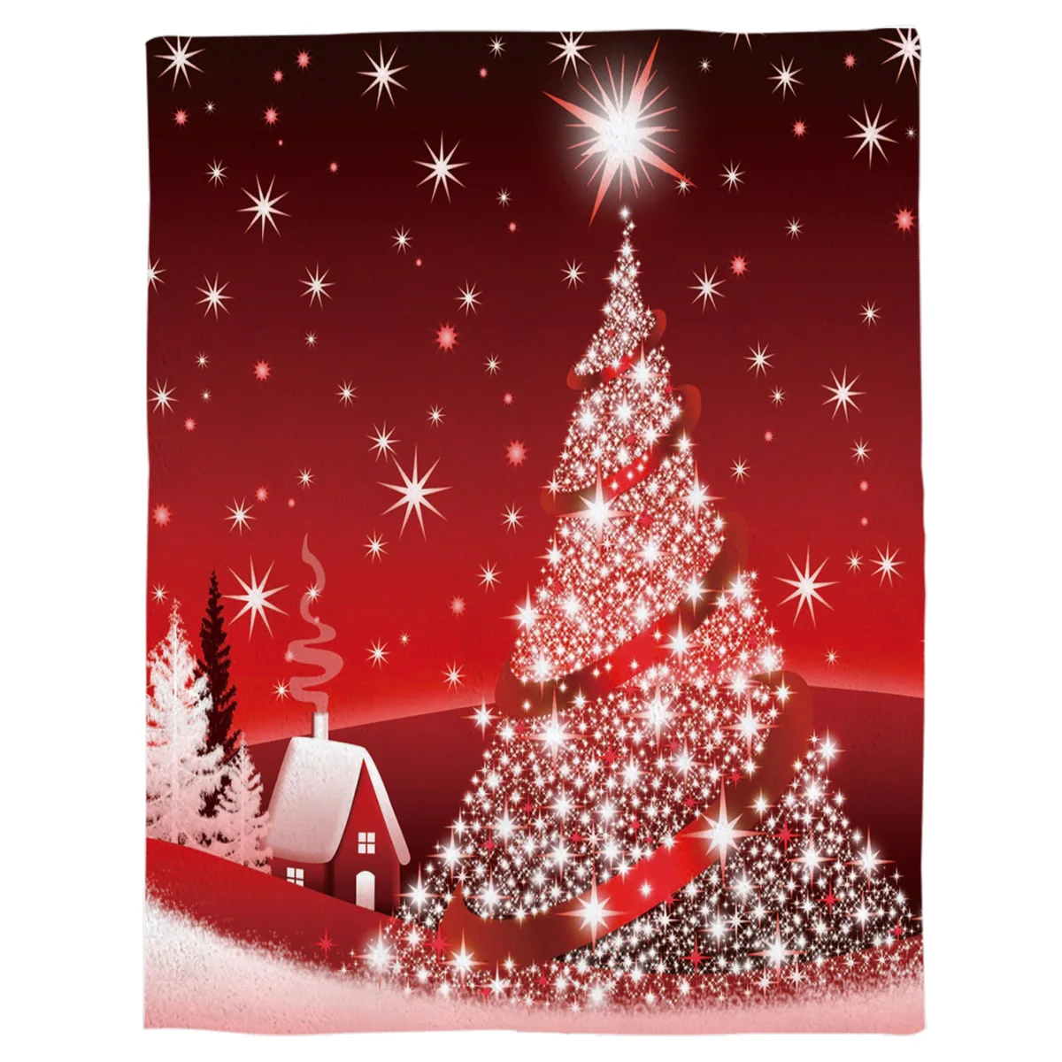 Vesel Božič Drevo Natisnjeni Nap Odejo Mehko Udobno Žamet Plišastih Božič Odeje Toplo Posteljo Kavčem Listov