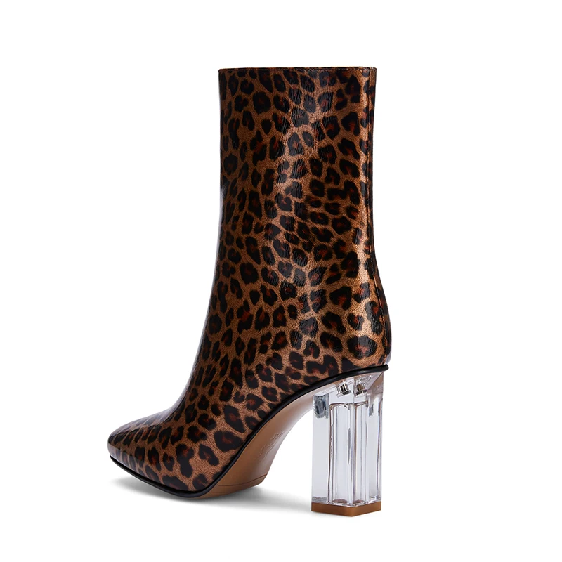 ZALAVOR Ženske Škornji 2020 Nov Modni Leopard Zimski Čevlji Ženske Visoke Pete Stranka Čevlji Toplo Lady Obutev Velikost 32-43