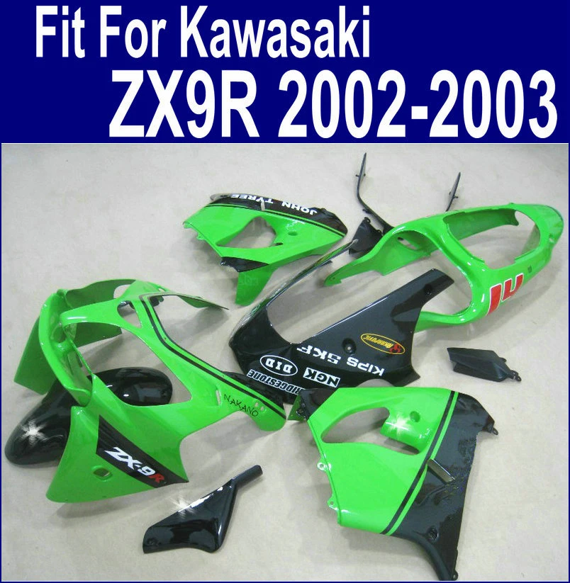 Zelena Črna Fairings Za Kawasaki Ninja ZX9R Oklep Kit 2002 2003 02 03 nalepke Abs Plastike Kompleti XX19
