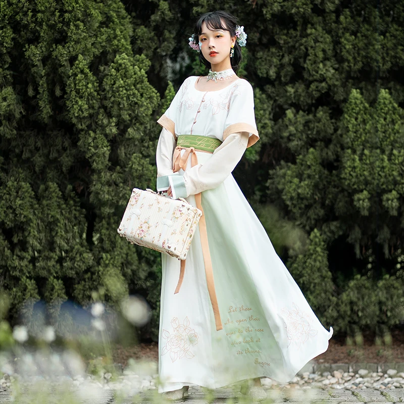 Original Tang Dinastije navaden ovratnik Han žensk tri kos obleko Kitajski slog oblačila kitajski kostum