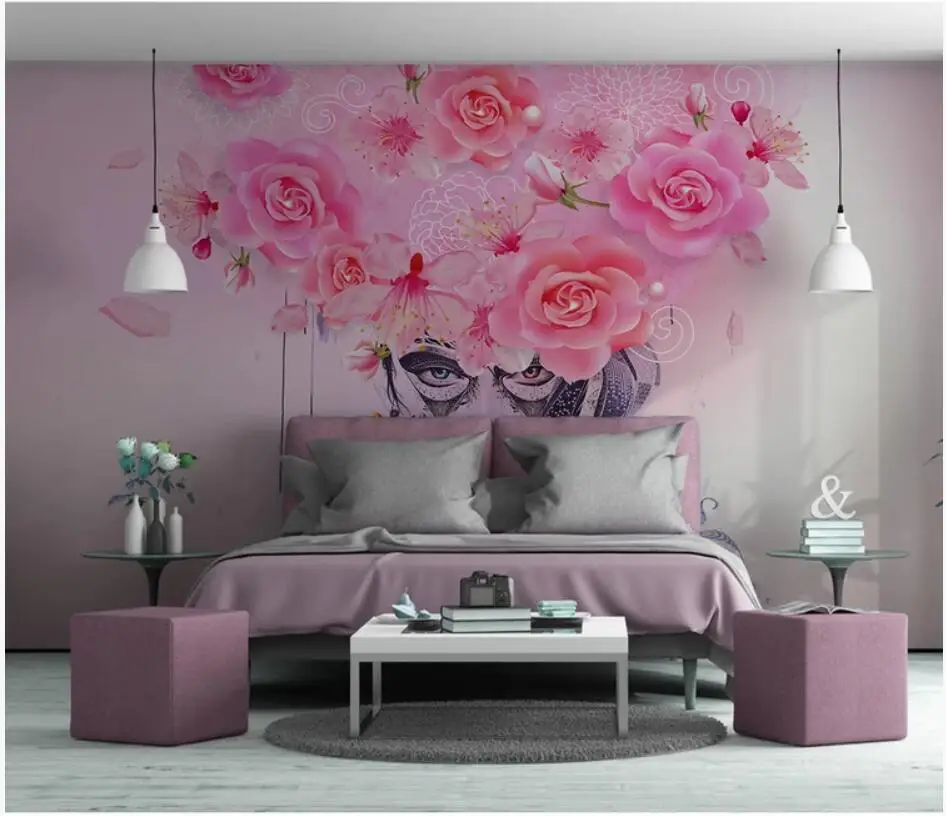 WDBH 3d ozadje po meri foto Sodobno minimalistično cvet pisane seksi lepoto doma dekor 3d stenske freske tapete za stene, 3 d