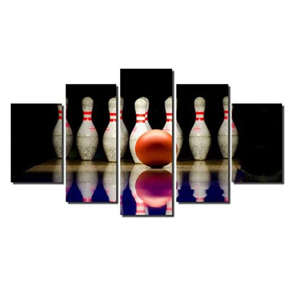 Sodobno Tiskanje In Plakat 5 Kos Igra Bowling Sliko Platno Slikarstvo Doma Dekor Wall Art, Ki Živijo Stenski Dekor Dekor Z Okvirjem Darilo