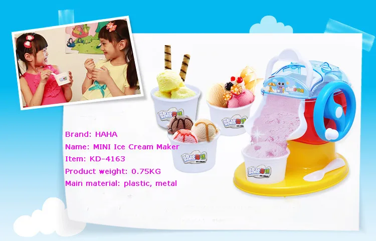 Moda otrok darilo Sladoled Pralni Kuhinja predvajaj igrače Nastavite Fantje in dekleta Simulacije različnimi pripomočki za kuhanje Sladoled stroj