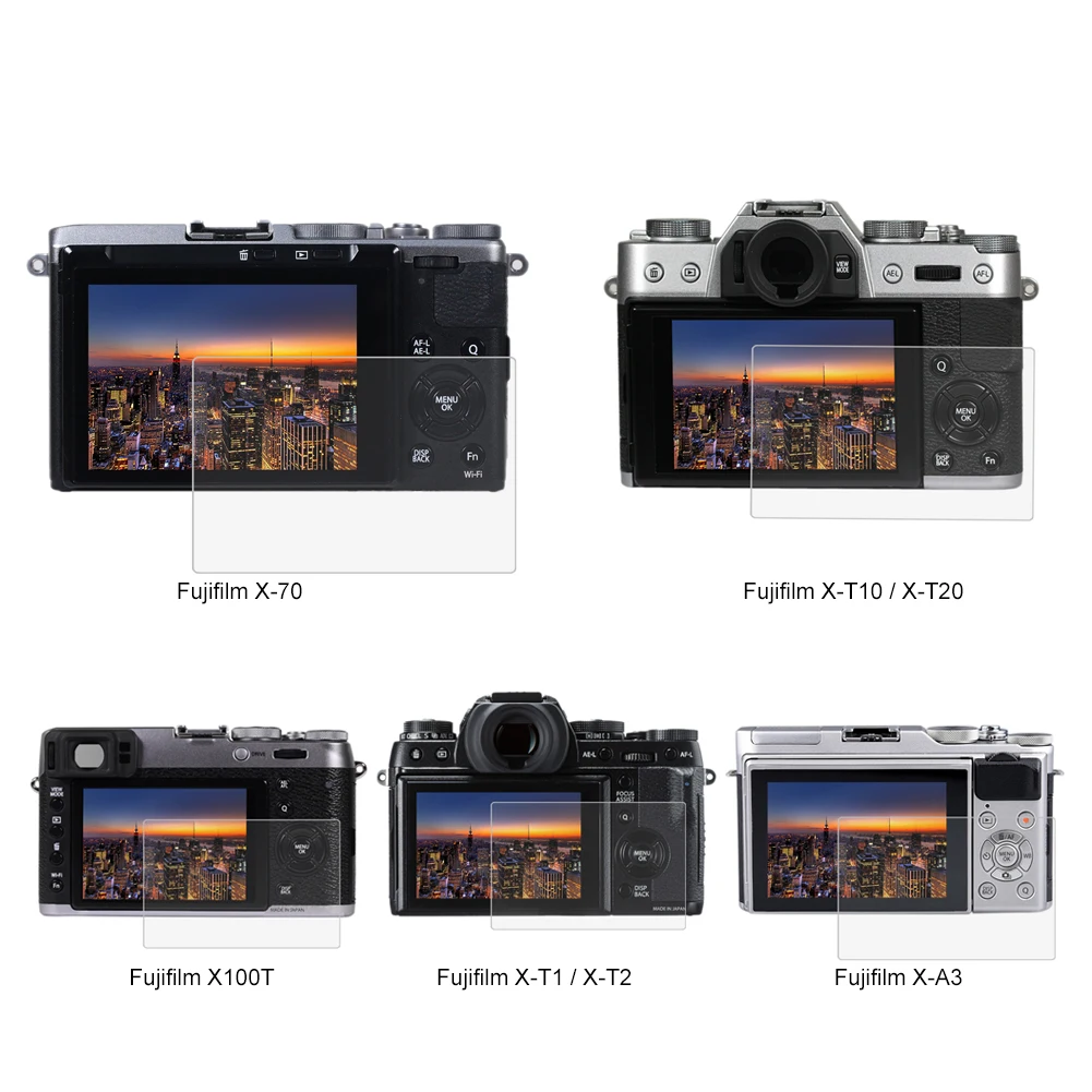 Nove Kamere Kaljeno Steklo 2.5 D 0,3 mm Ukrivljen Rob Film Za Fujifilm X-70/T10/T20/T1/T2/A3 X100T LCD Zaslon Stražar Film Zaščitnik