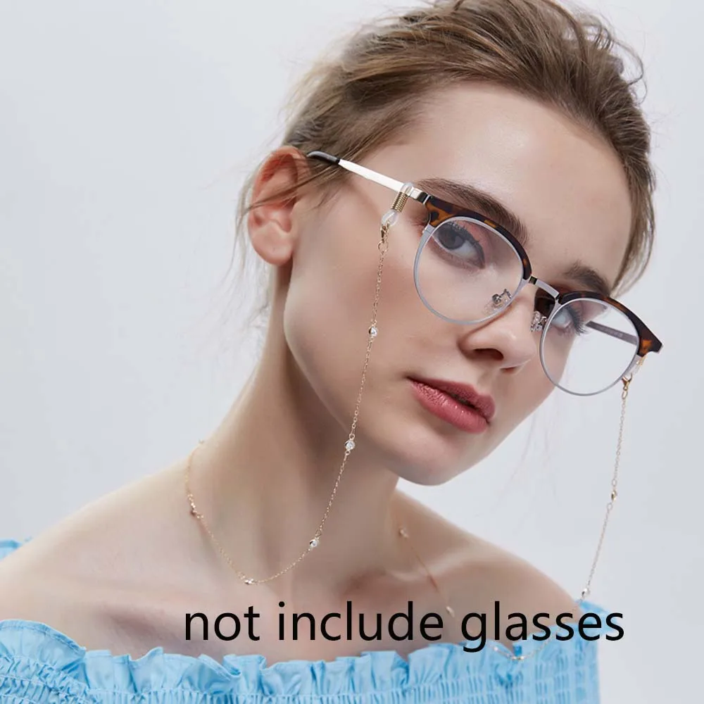 Pozlačeni Kristalno Kroglice Povezavo Verige Očala Verige za Branje Očala Kabel sončna Očala Trak Imetnik Vratu Band Dodatki