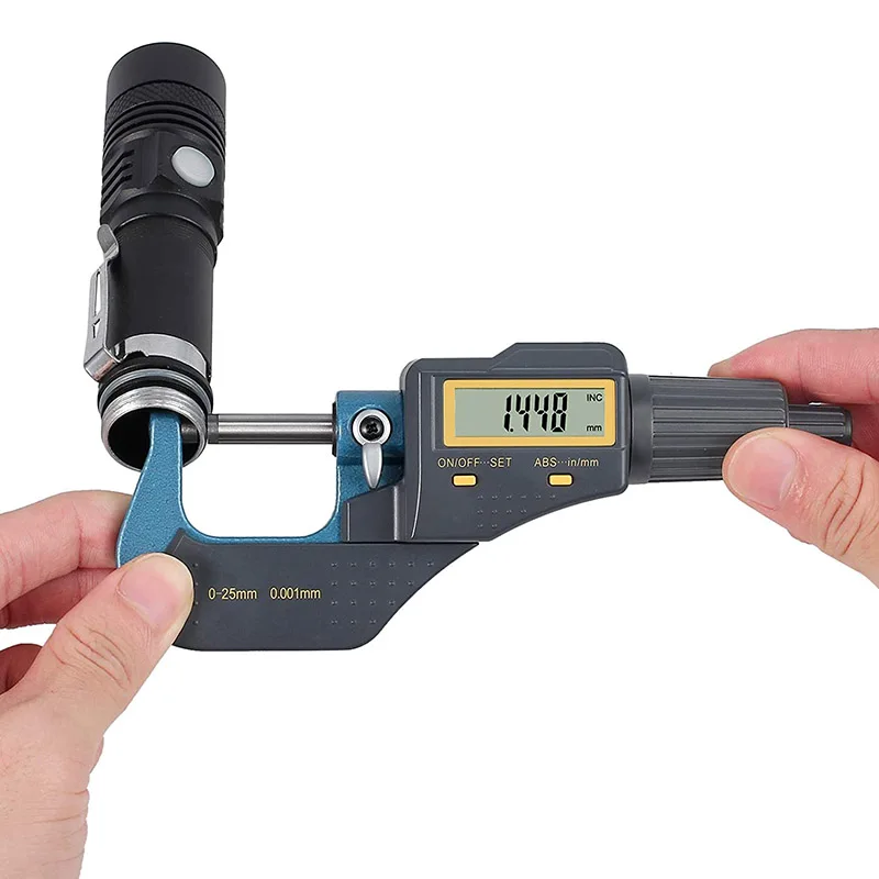 Beslands Digitalni Mikrometer 0-25 mm Elektronski Prikaz Merilnik 0.001 mm Debeline Merjenje Palec/Meritev Premera kljunasto merilo