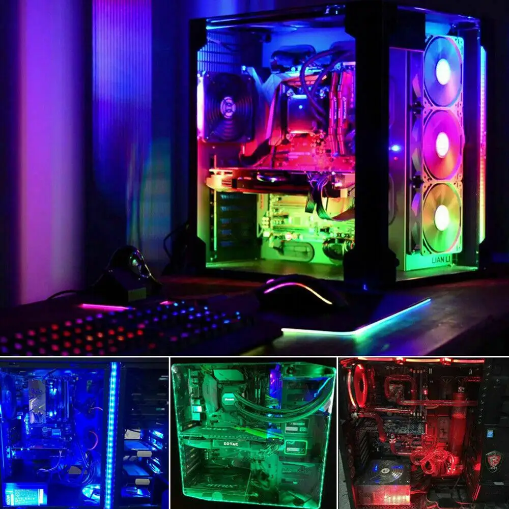 PC RGB Gaming LED Trakovi Luči povezovanje skladu Primeru Razsvetljavo Igralec DIY