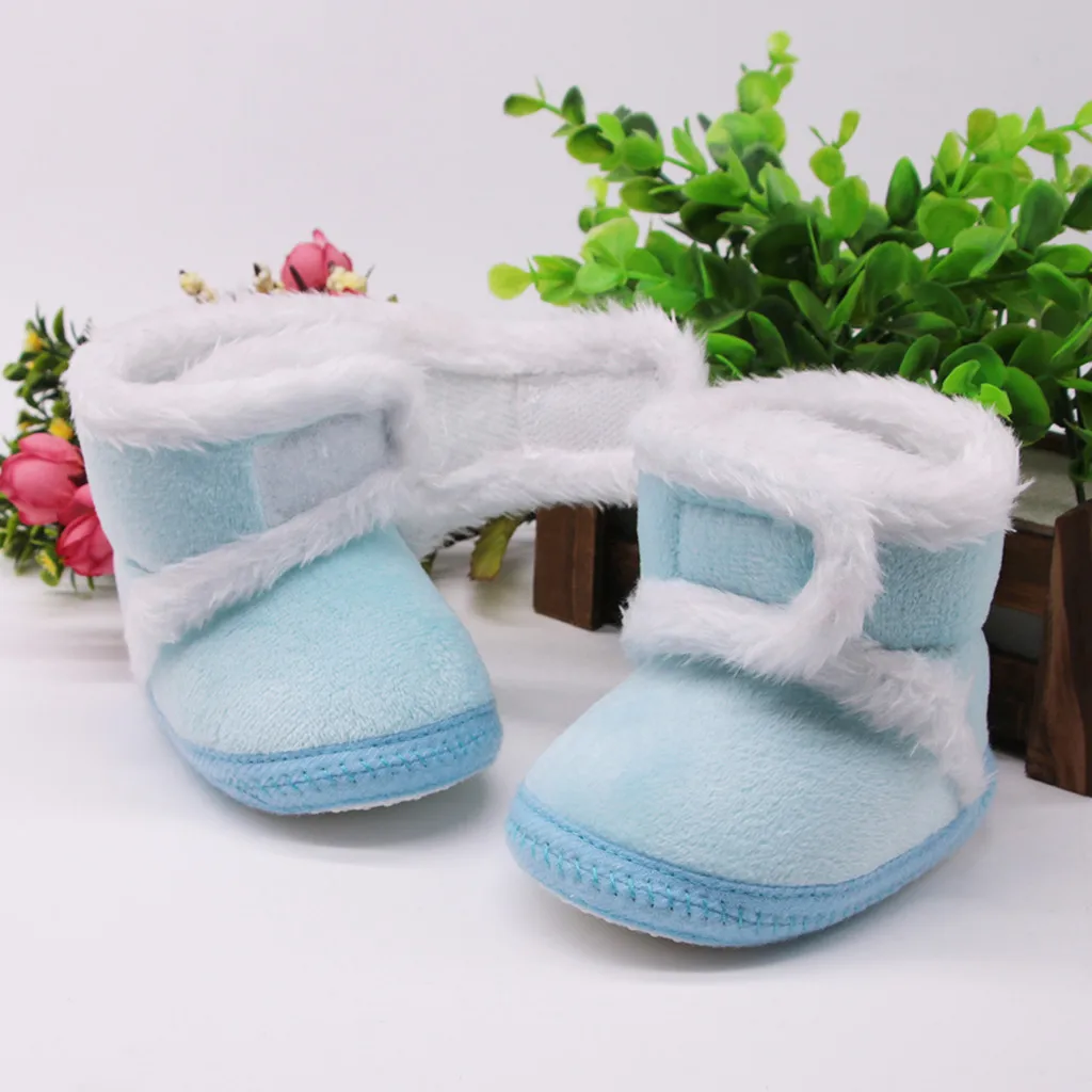 2020 Novega Dojenčka Newborn Baby Dekleta Kašmir Trdna Plišastih Zimski Škornji Povoj Toplejše Čevlji Sapato Infantil otroci čevlji, copati otroci