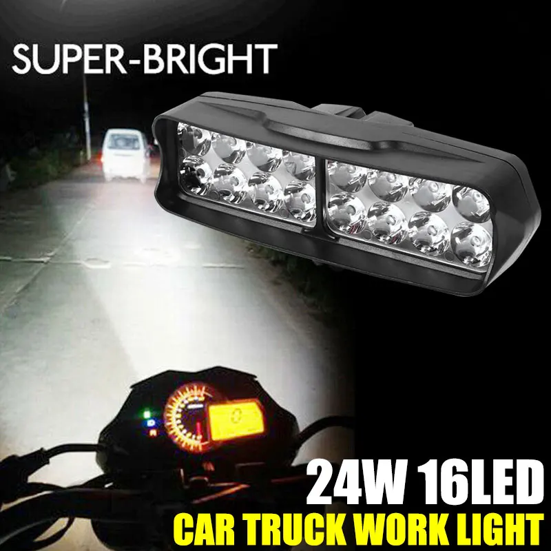 Super Svetla Led delovna Lučka 24W Off-Road Luči ATV Viličarja Vožnje Svetlobe Univerzalno 16LED Avto Delo Svetlobe,