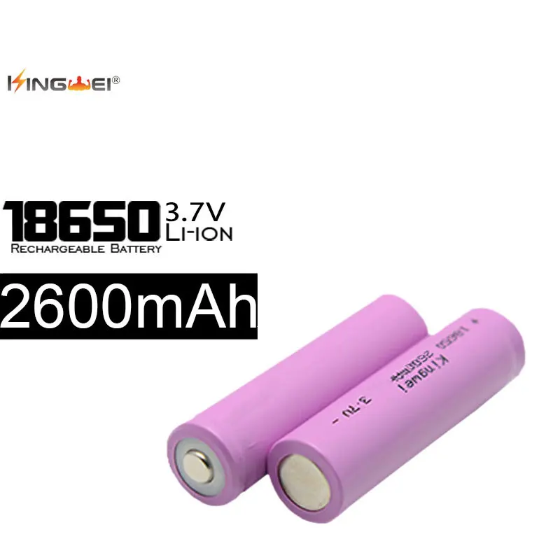 KingWei Roza 2600mAh 2Pcs 18650 Li-ion, 3.7 v, Baterije za ponovno Polnjenje Z Dvojno EU NAS Plug Hiter Polnilec za LED Svetilka