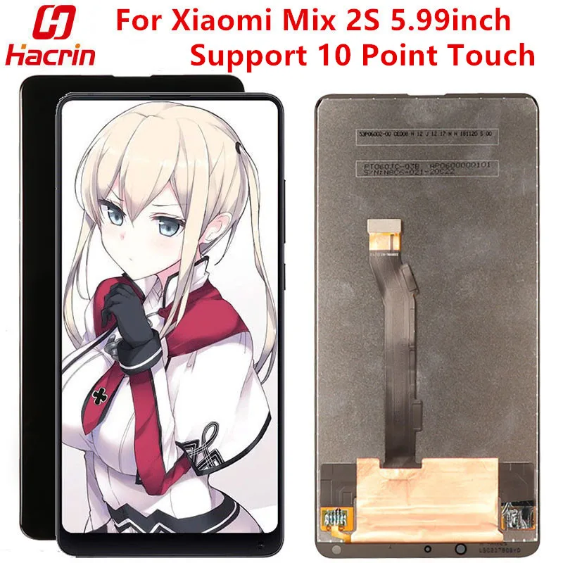 Za Xiaomi Mi Mix 2S Zaslon LCD+Touch Screen Št Dead Pixel Preizkušen Zaslona Zamenjava Za Xiaomi Mi Mix 2S 2 S 5.99 palčni Črna