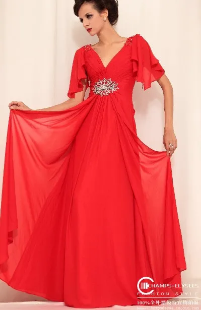 Brezplačna dostava za nove modne vestidos de festa rdeče dolgo kristalno skp rokavi formalno stranko večer elegantno mati nevesta obleke