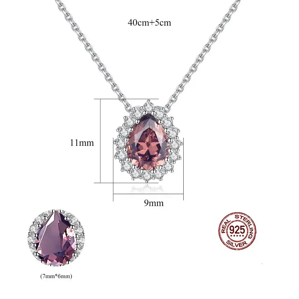 Nova Moda S925 Srebro Naravnih Ametist Diamond Clavicle Verige Pribor Peridot Gemstone Bizuteria Nakit, Obeski 2019