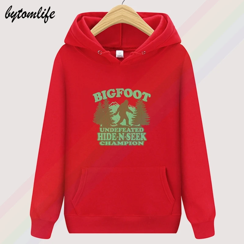 Bigfoot Skrij N Seek Prvak Jeseni unisex Vrh Hoodie Mens Moda volne za Oblačila Majica Puloverju Azijskih velikost