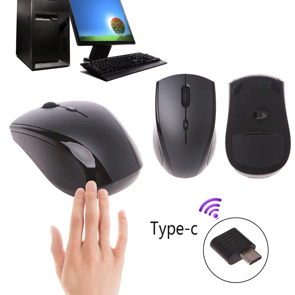 Popolnoma Nova in Visoke Kakovosti USB Tip C 2.4 G Wireless Mouse Ergonomska 800/ 1200/ 1600 DPI Za Macbook Pro