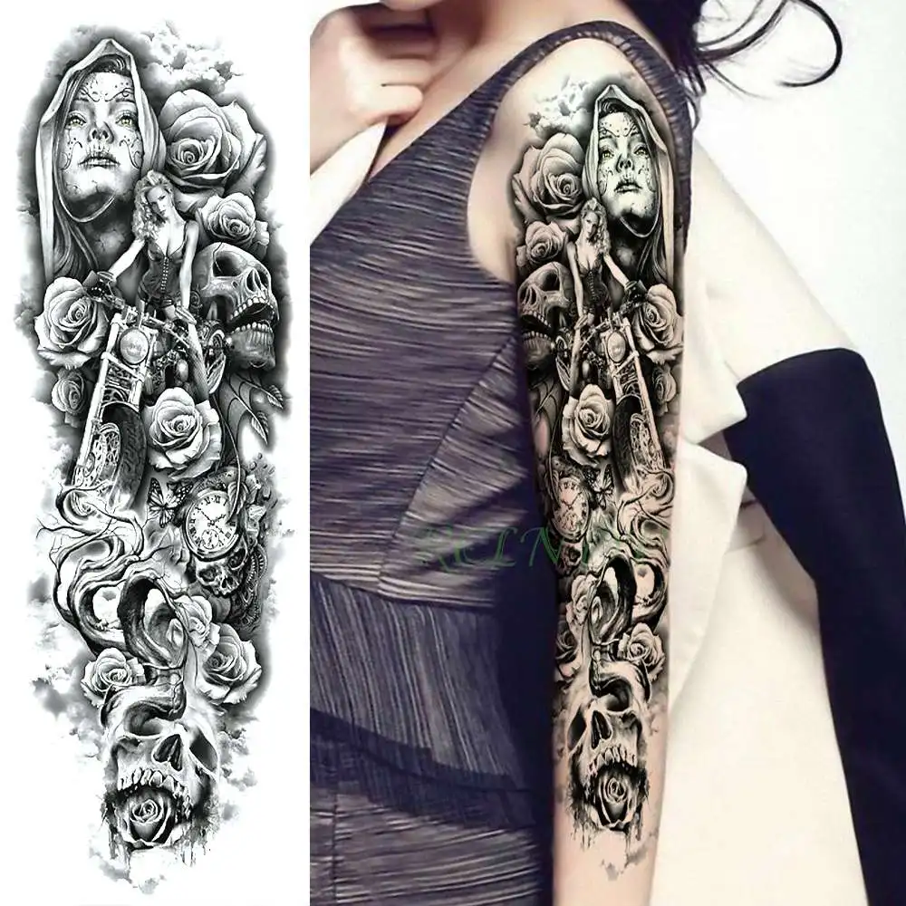 Nepremočljiva Začasni Tattoo Nalepke križ krili ptic oči polno roko ponaredek tatto flash tattoo rokavi velikosti za dekle ženske femme