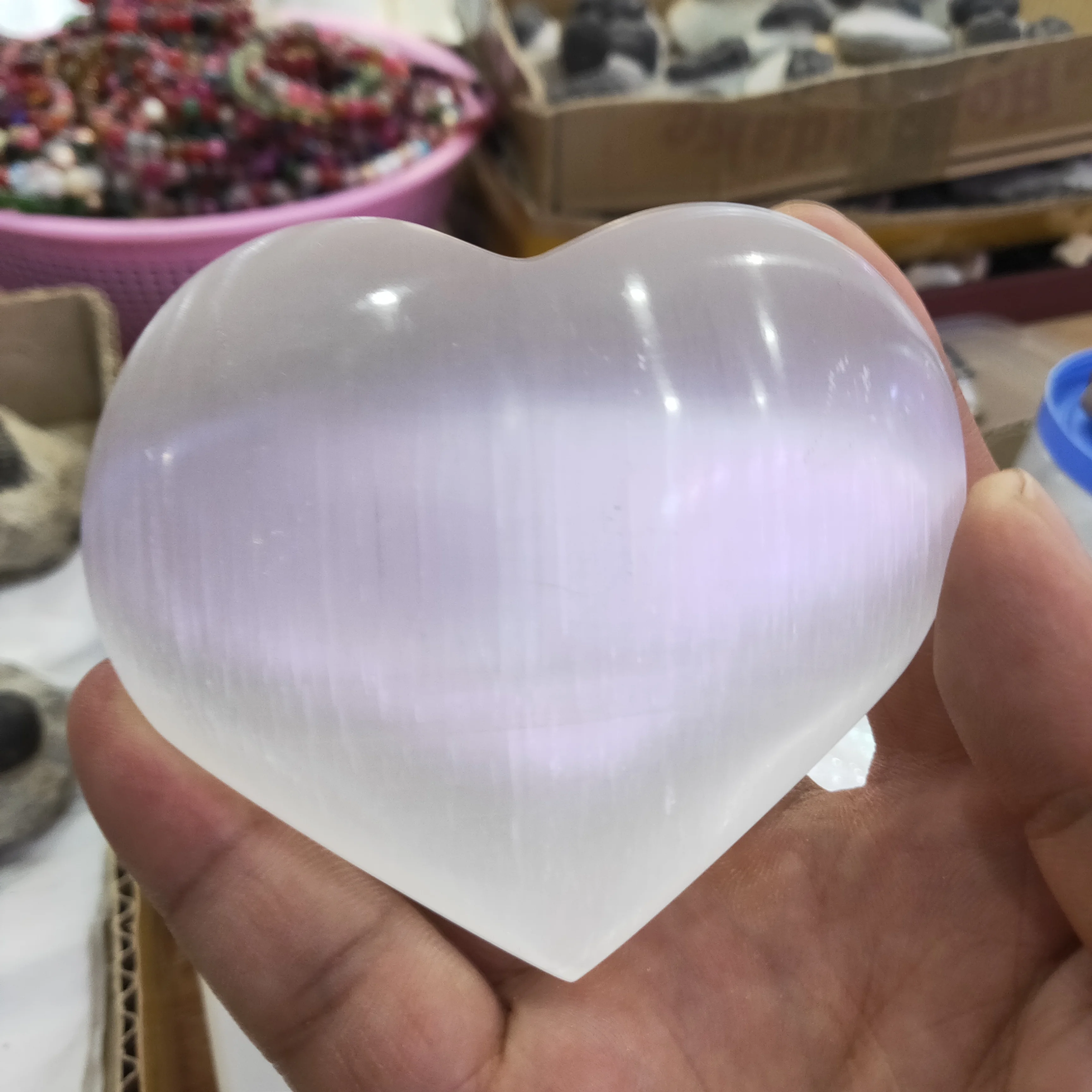 60mmHigh kakovosti naravne sadre Mimeral Kamni v obliki Srca kristalno srce za zdravljenje